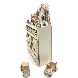 Wooden ornament of the Advent of Natal, Vila da Rena, decoration of the holiday conducted, Gift of the artisan, DIY gift for friends 12 Main Sales Wood Calendar - №10