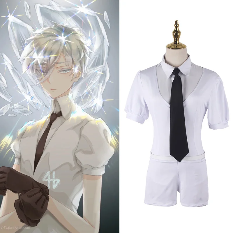 Anime Land Van De Glanzende Cosplay Fosfophylliet Bort Antarcticiet Kleding Cosplay Pruik Jumpsuit Outfit Uniform Riem