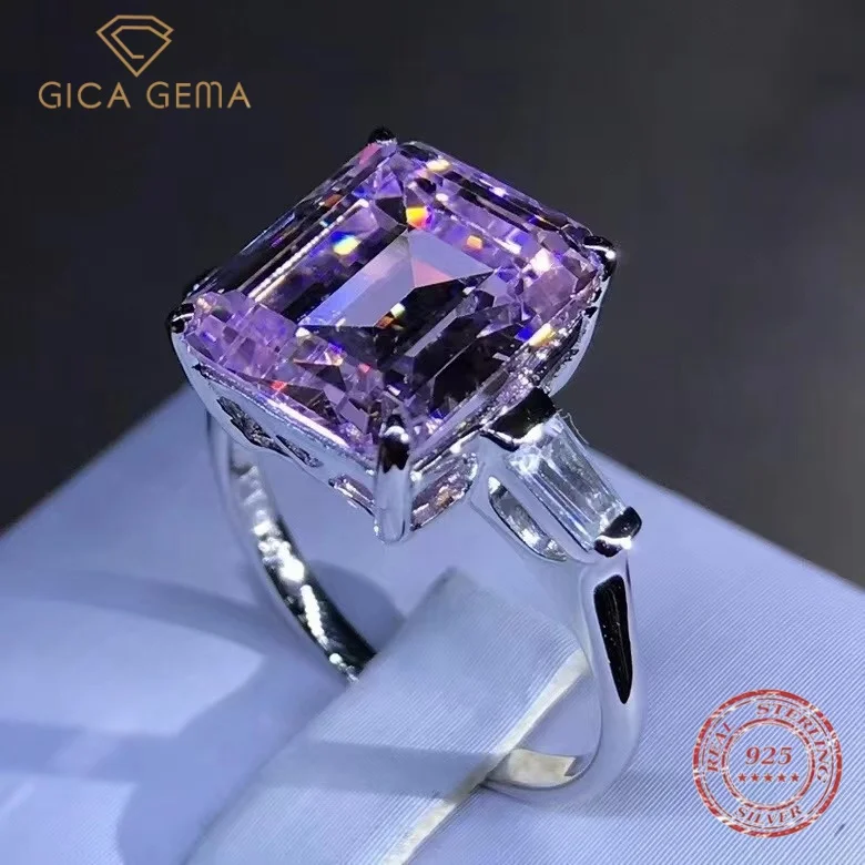 Gica Gema Wedding Band 5CT Created Moissanite Diamond Engagement Ring Solid 925 Sterling Silver Fine Jewelry Anniversary Gifts