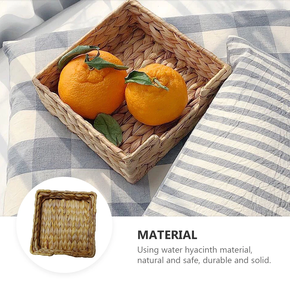 

H woven Storage Basket Rectangular Natural Fiber Household ganizer Fruit Friendly Storage Box
