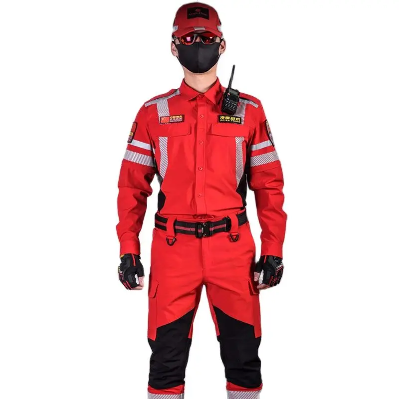 Outdoor Men\'S Emergency Rescue Reflective Suit For Earthquake Relief Firefighting Exploration Mountaineering Workshop Clothes