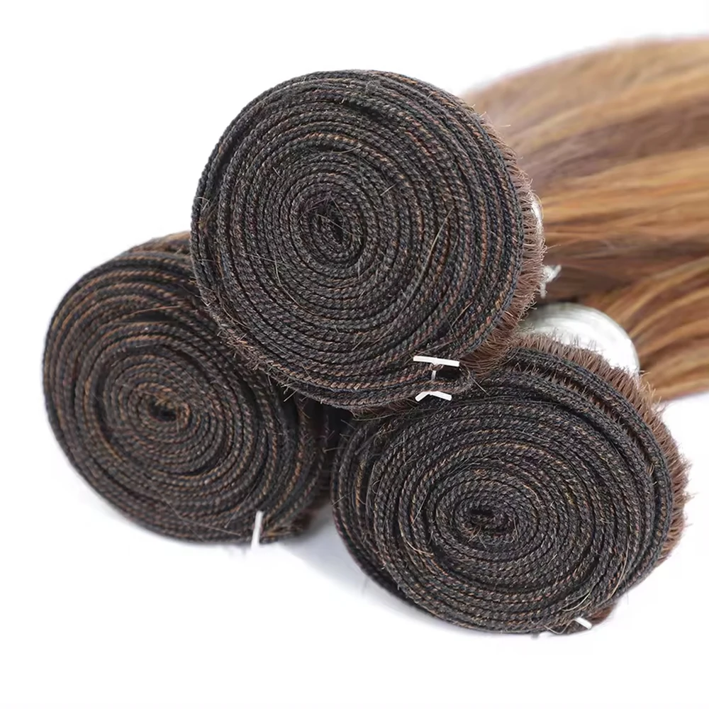 Linhua P4/27 Straight Human Hair Bundles 8 to 30 Inch 1 3 4 Bundles Highlight Ombre Brown Honey Blonde Straight Hair Weave Weft