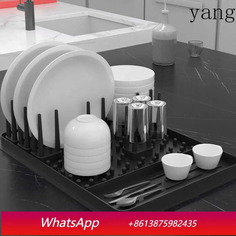 

LMM Silicone Drain Rack Multifunctional Kitchen Household Bowl Rack Shelf Removable Tableware