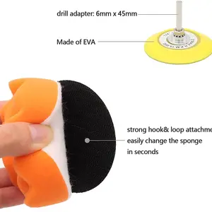 Kit de restauração do farol do carro, discos de lixamento com suporte, esfregões, esponja de polimento de lã, almofadas de polimento, 41 pcs 8 principais vendas lixa polimento madeira - №4