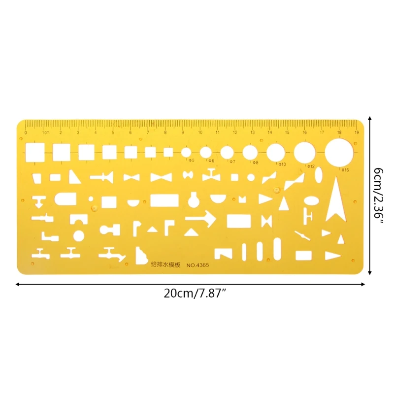 K Resin Water System Design Drawing Template Drainage Ruler Measuring Tool Gift