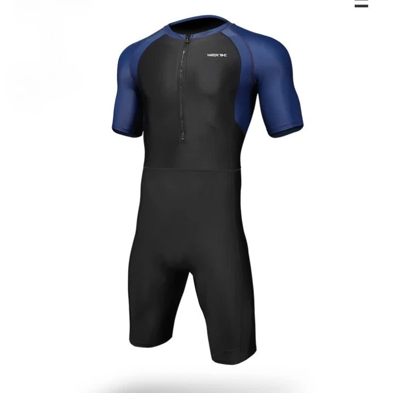 Men's Full Body Swimwear Quick-Dry Breathable One-Piece Square Leg Suit with Anti-Exposure Soft Comfortable Durable Durable Wear