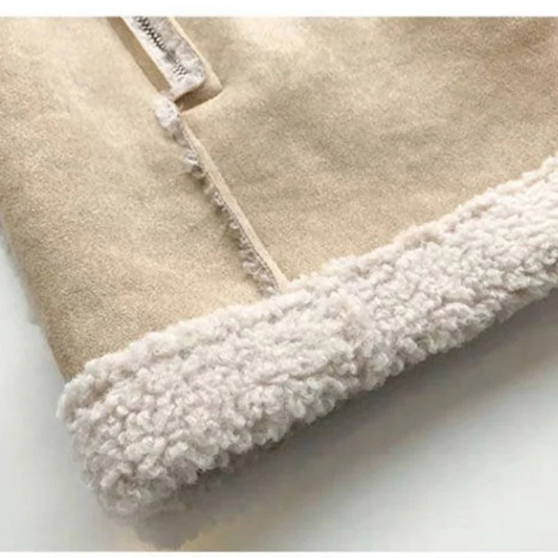 レディース レザー＆ファー パッチワーク フェイクファー ジャケット ジップアップ ラペル付き プラッシュコート 冬用 厚手 ファー ジャケット ジップアップ ラムファー ふわふわトップス