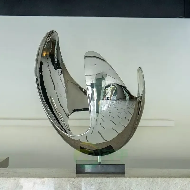 High Quality Customized Modern Interior Metal Decorations Art Desktop Ornaments Abstract Stainless Steel Sculpture