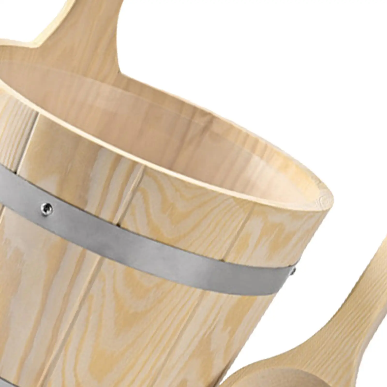

Sauna Bucket and Ladle Set Practical Portable Sauna Wooden Bucket for Home
