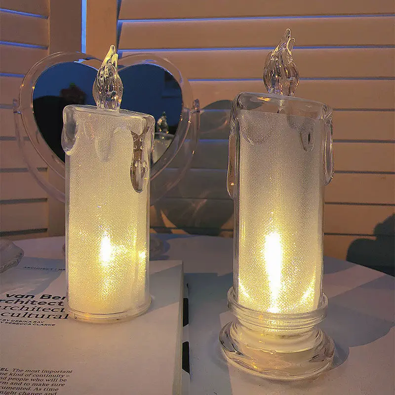 Ins – bougie romantique scintillante, veilleuse décorative en forme de cœur pour fille, ornement, dortoir, chambre à coucher, lumière d'ambiance