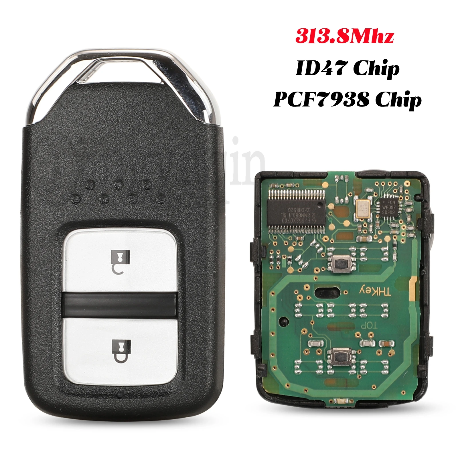 jingyuqin 2 Buttons 313.8/315Mhz Remote Smart Car Key ID47 PCF7938 Chip Fob For Honda City Crider Jazz Shuttle Vezel With Blade