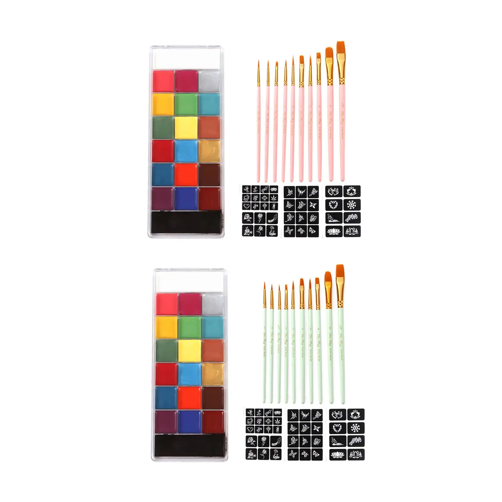 20 لونًا من طلاء الوجه والجسم الزيتي للهالوين والحفلات ومجموعة فرش المكياج للأطفال والكبار #4