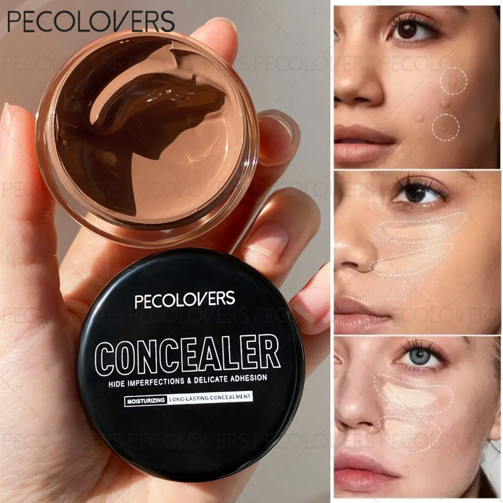 1 unidad de textura en crema, resistente al agua, sedosa, ligera y no grasa, que cubre ojeras/manchas/marcas corporales, corrector/base