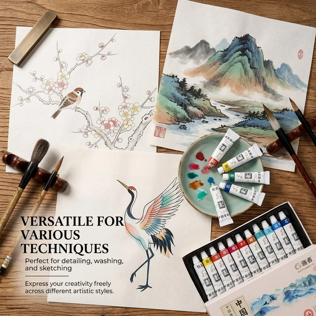 2 Pcs Set 12/18/24/36 Colors 12ml Chinese Painting Pigments for Landscape And Traditional Chinese Painting