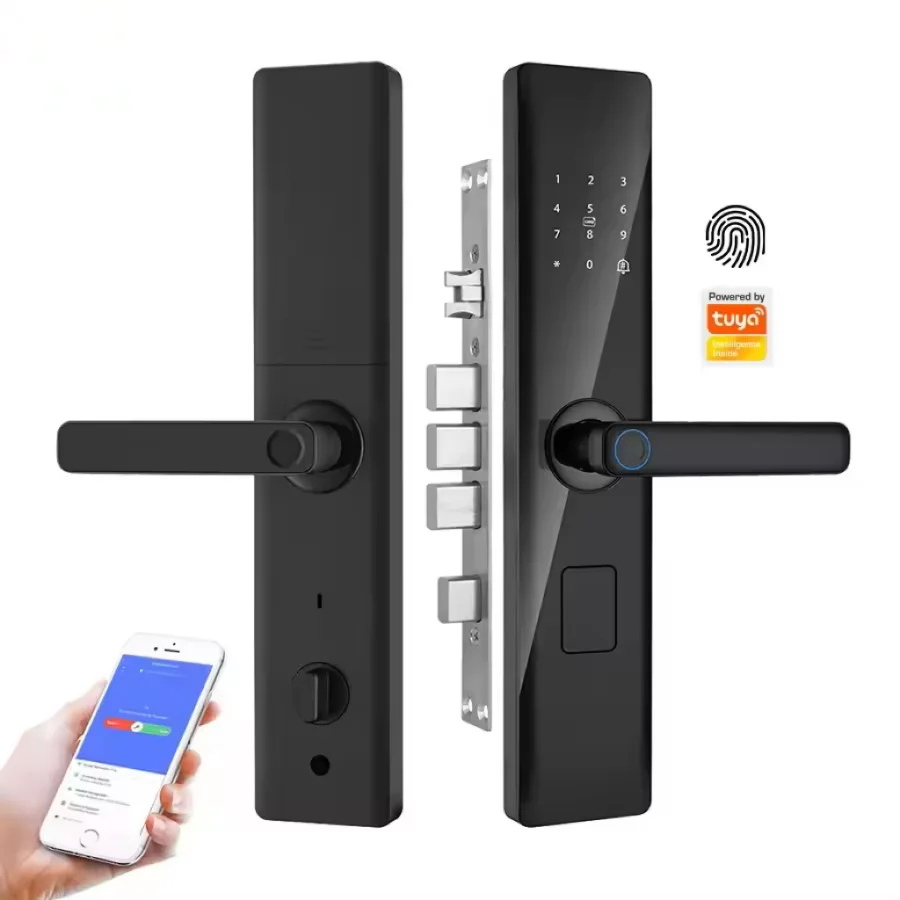 Low Price Electronic Front Door Lock Tuya TT Biometric Code Fingerprint App Smart Door Locks