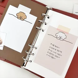 Ins-Bloc de notas de estilo Simple para chica, Mini Bloc de notas decorativo con dibujos animados de cachorro rizado, papel de mensaje, papelería escolar, 50 hojas