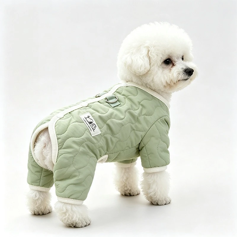 Pet Winter Warm Jumpsuit Thick Cotton Padded Four Legs Vest for Small Dogs Cats Cold Weather Romper Clothes