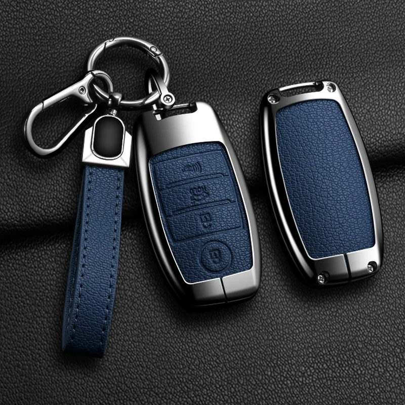 

Car Key Case Cover For Kia Picanto Sportage 2017 2020 RIO 3 Cerato 4 Soul K5 Ceed Optima Seltos Sorento Leather Auto Accessories