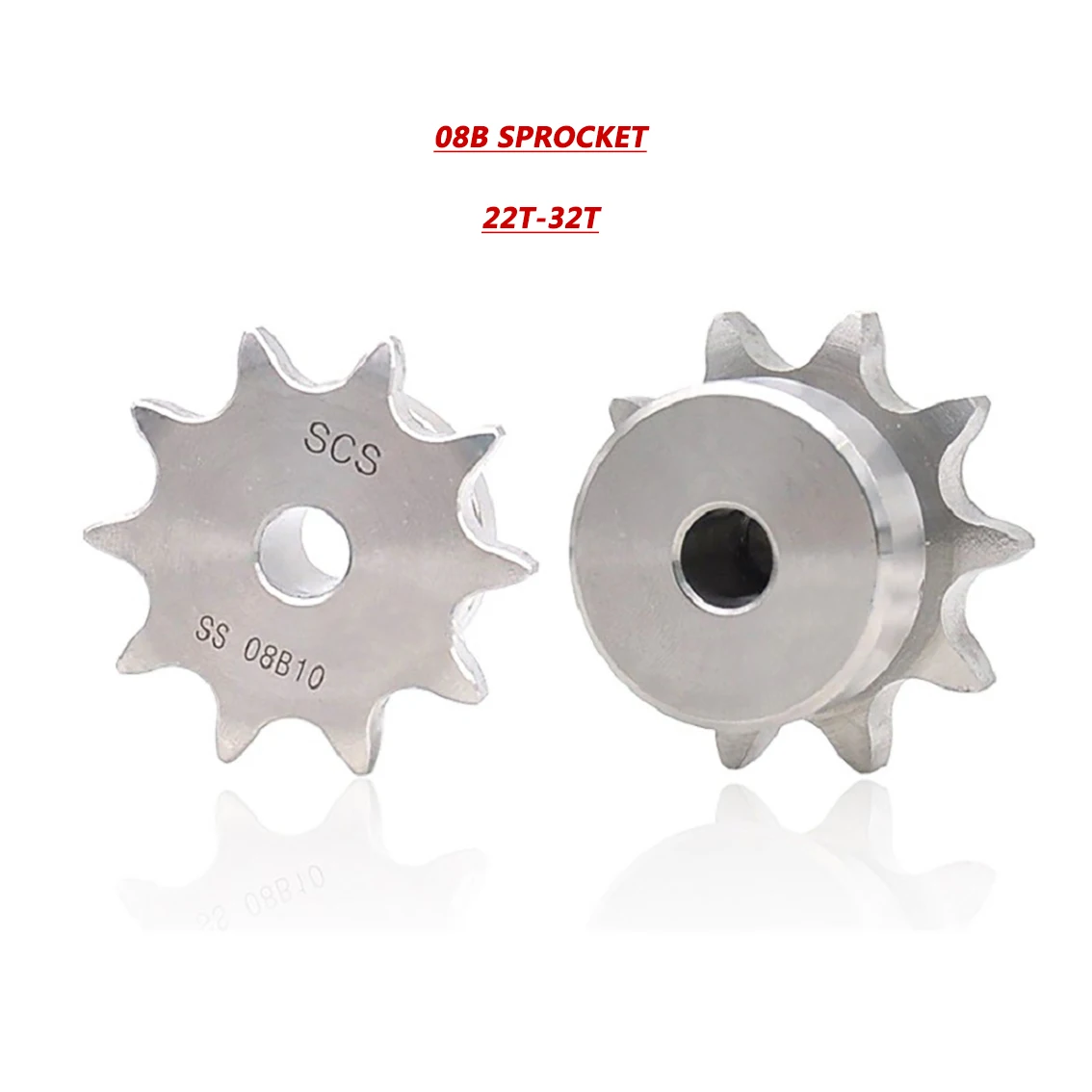 

08B 304 Stainless Steel Chain Sprocket 22/23/24/25/26/27/28/29/30/32 Teeth Pitch12.7mm Industrial Drive Sprocket Gear Chain