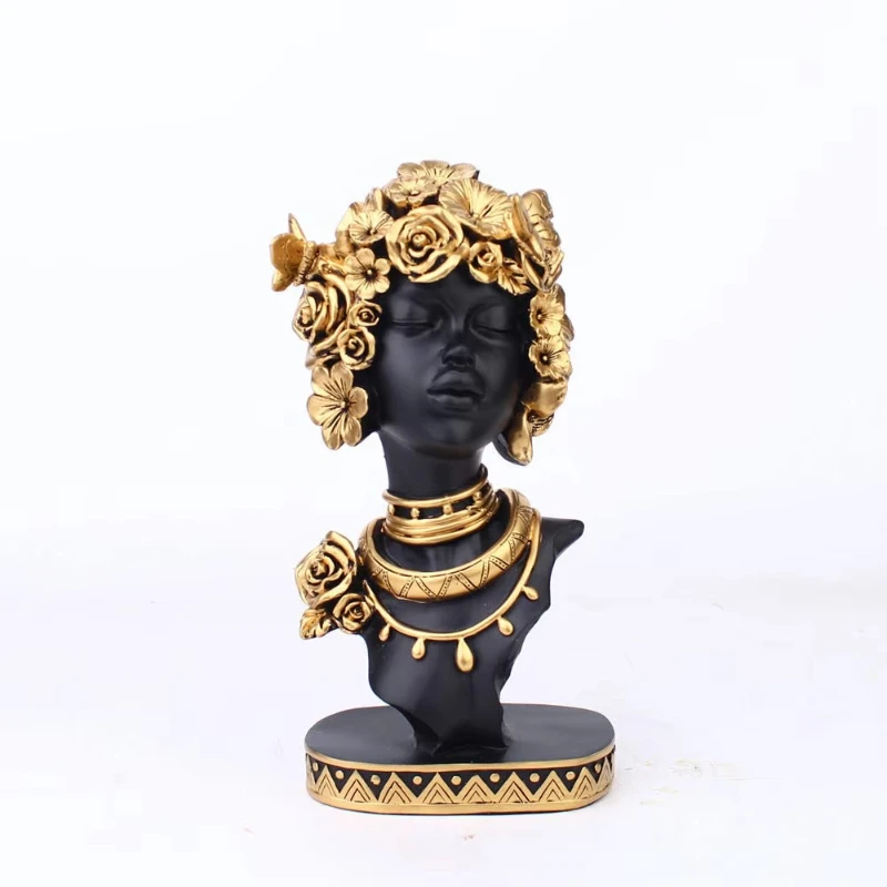 

Креативное африканское черное украшение для дома из смолы, гостиная, кабинет, винный шкаф, украшение для стола