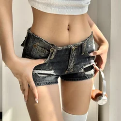 Women's Denim Shorts Ripped Trend 2024 Micro Mini Female Short Jeans Pants Classic Stretchy New In Low Price Jorts Streetwear XL