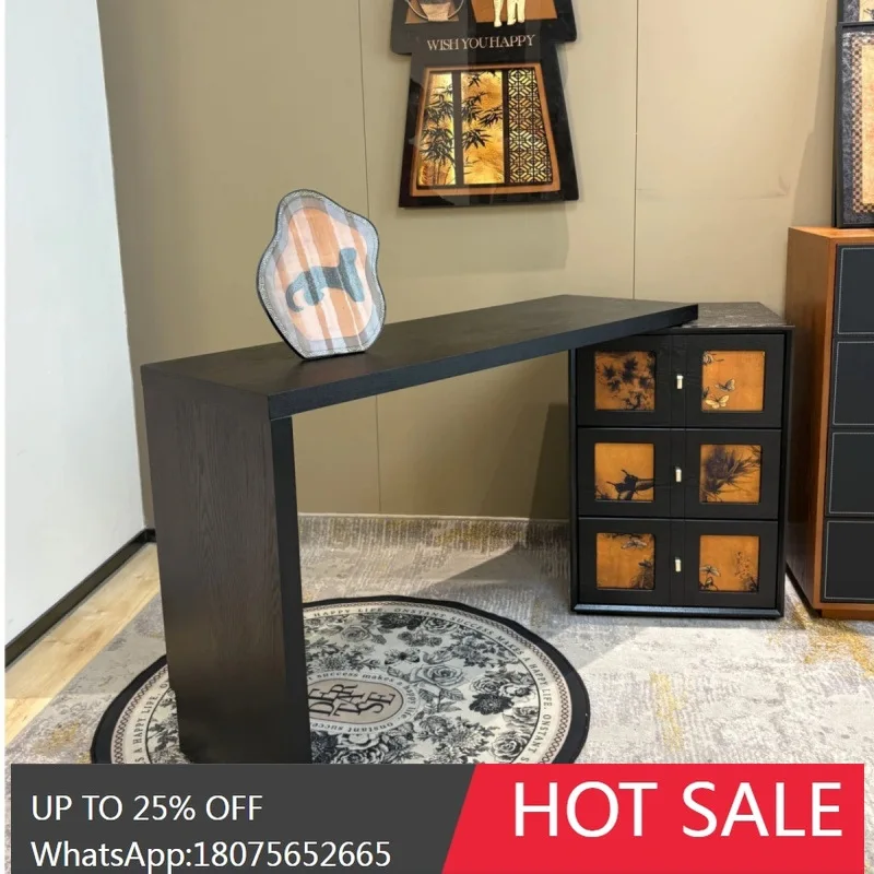 HLZ Vintage Dressing Table Makeup Desk Corner Cabinet Bedroom Bedside Chest of Drawers Integrated Makeup Table