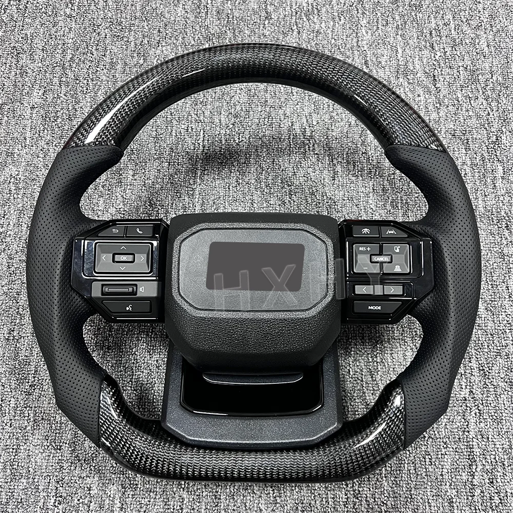 Upgrade Leather Carbon Fiber LED Steering Wheel For Toyota Prado Land Cruiser LC250 LC200 LC300 Custom Genuine Interior