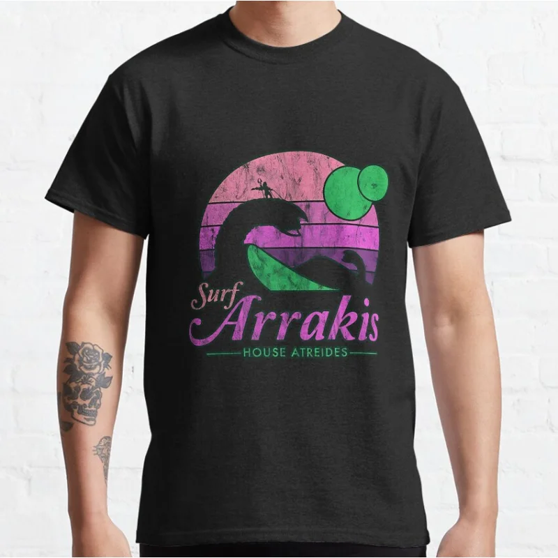 

Dune Surf Sandworm Assakis Desert Turquoise Retro scifi Gift t shirt for man Large size Tops 100% cotton printed Clothes S-6XL
