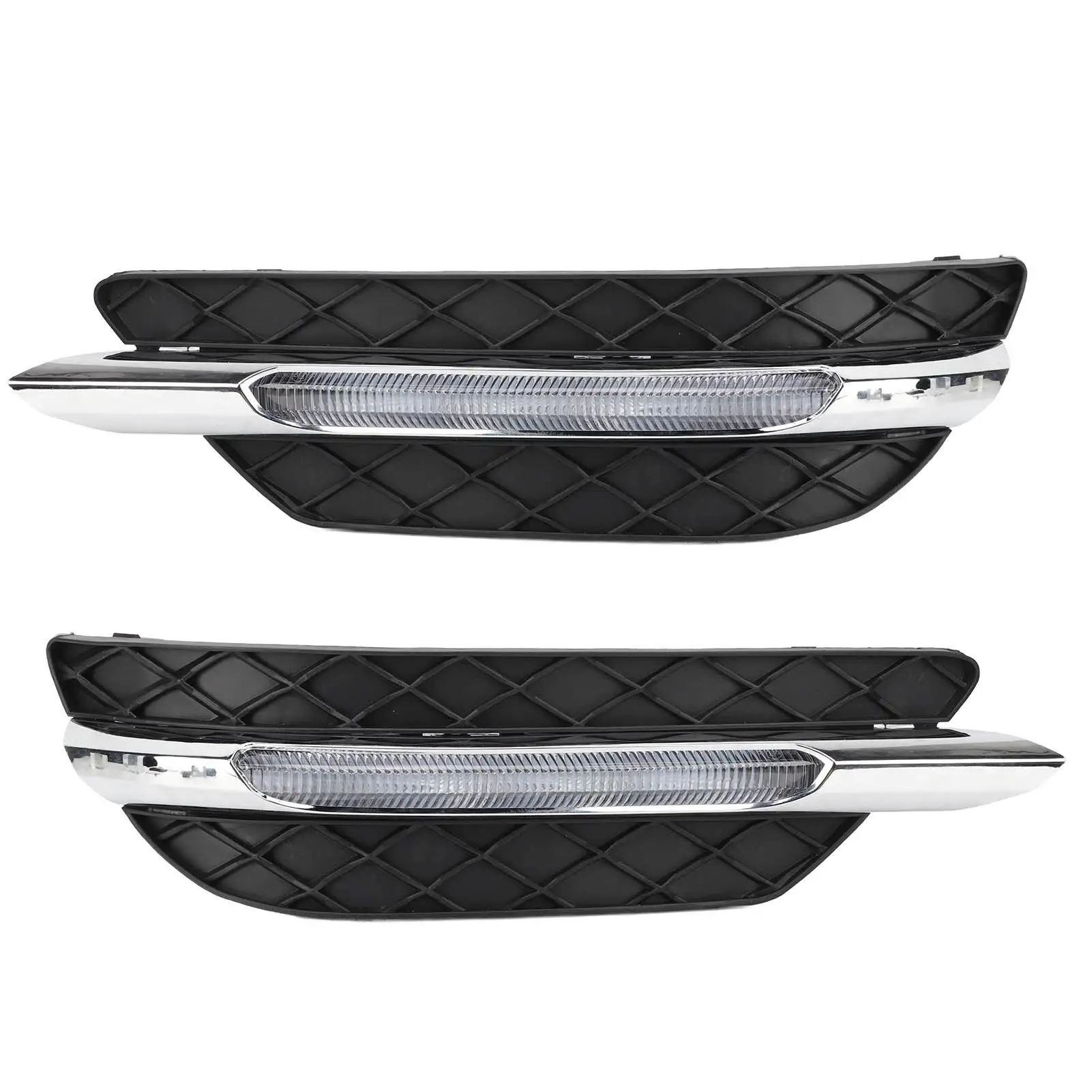 2pcs Fog Lamp Trim Molding 2048803224 Daytime Running Fog Light Cover Replacement for Mercedes benz W204 C-Class ABS+PP