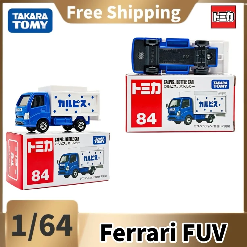 [In Stock] Takara Tomy No.84 Calpis Bottle Delivery Truck Diecast Collectible Model, Alloy Static Commercial Vehicle