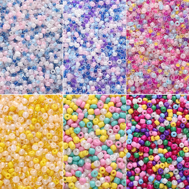 2mm Gemischte Glas-Saatperlen Kleine Perlen Sortiment Farben Bastelperlen für Schmuckherstellung DIY Kunsthandwerk Etwa 1000 Stück