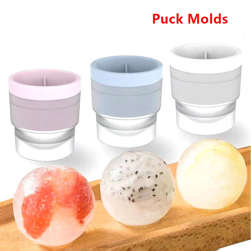 Silicone Round Ice Hockey Mold Maker Large Spherical Ice Cube Ice Tray Grinder Suitable For Bar Home Kitchen Supplies