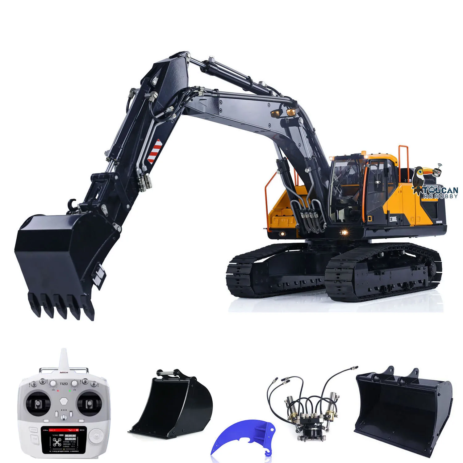 

In Stock 1/14 EC380 Metal RC Hydraulic Excavator Tracked Electric Remote Control Digger Painted Trucks Cars Vehicle Model