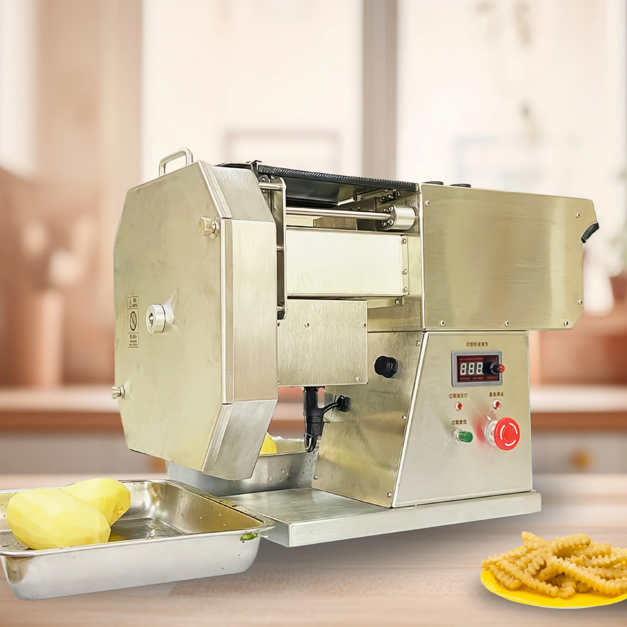 

Multiple High-Efficiency Performance Potato Washing And Peeling Machine 220V Vegetable Shredder Cutter
