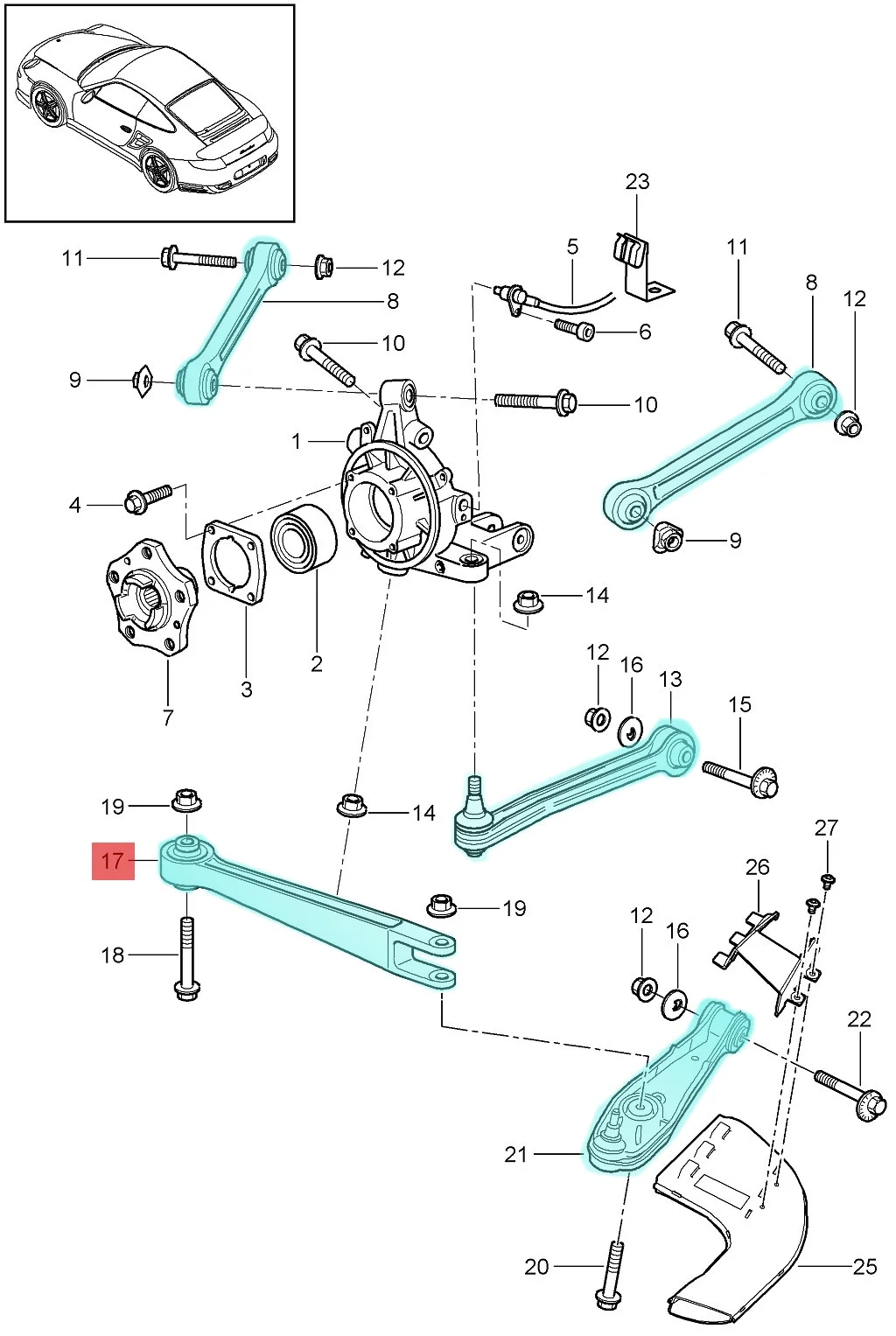 99733105301 98133105302 VD Auto parts Rear Axle Left/Right Suspension Control Arm For Porsche 911 Carrera Boxster Cayman