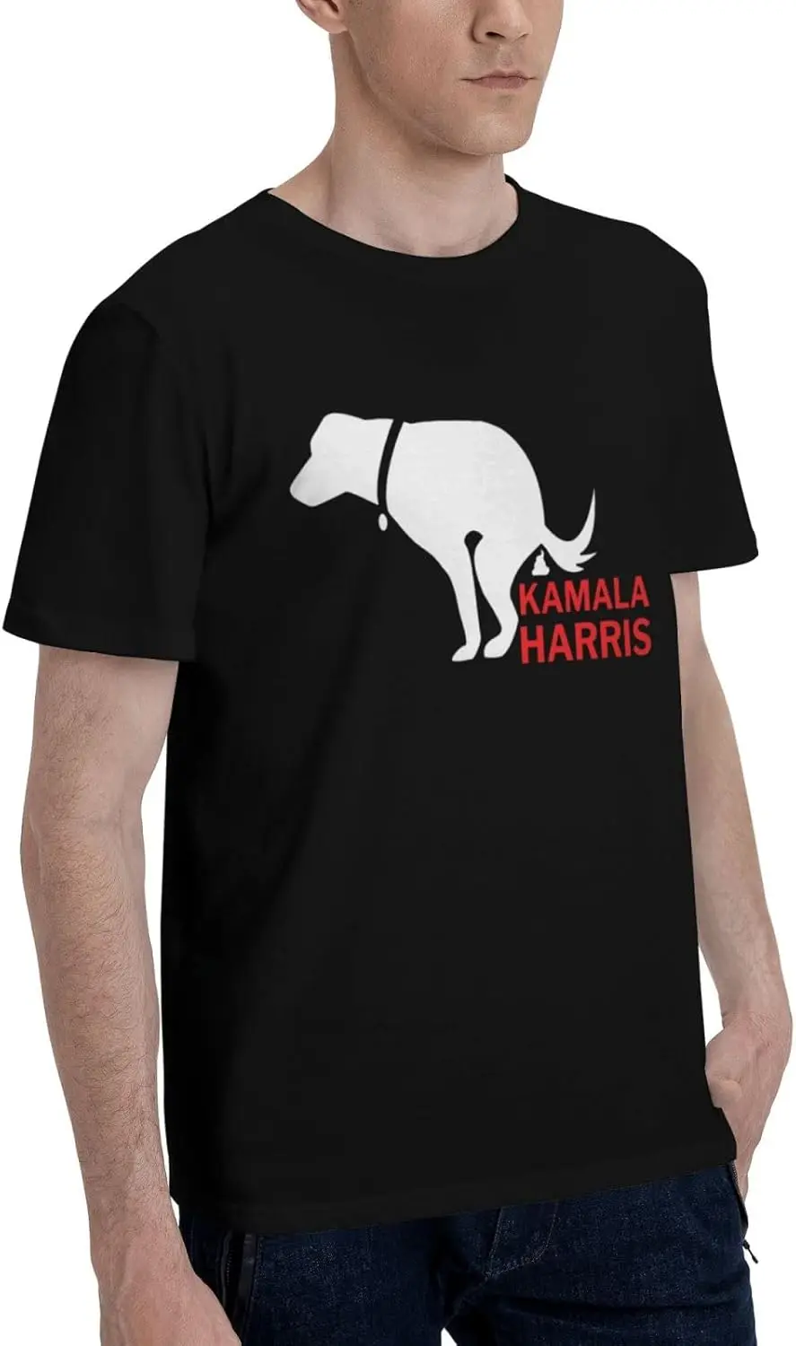 Even My Dog Hates Kamala Harris F K Kamala Harris Men's T-Shirt Classic Short Sleeve Tees Cotton Shirt