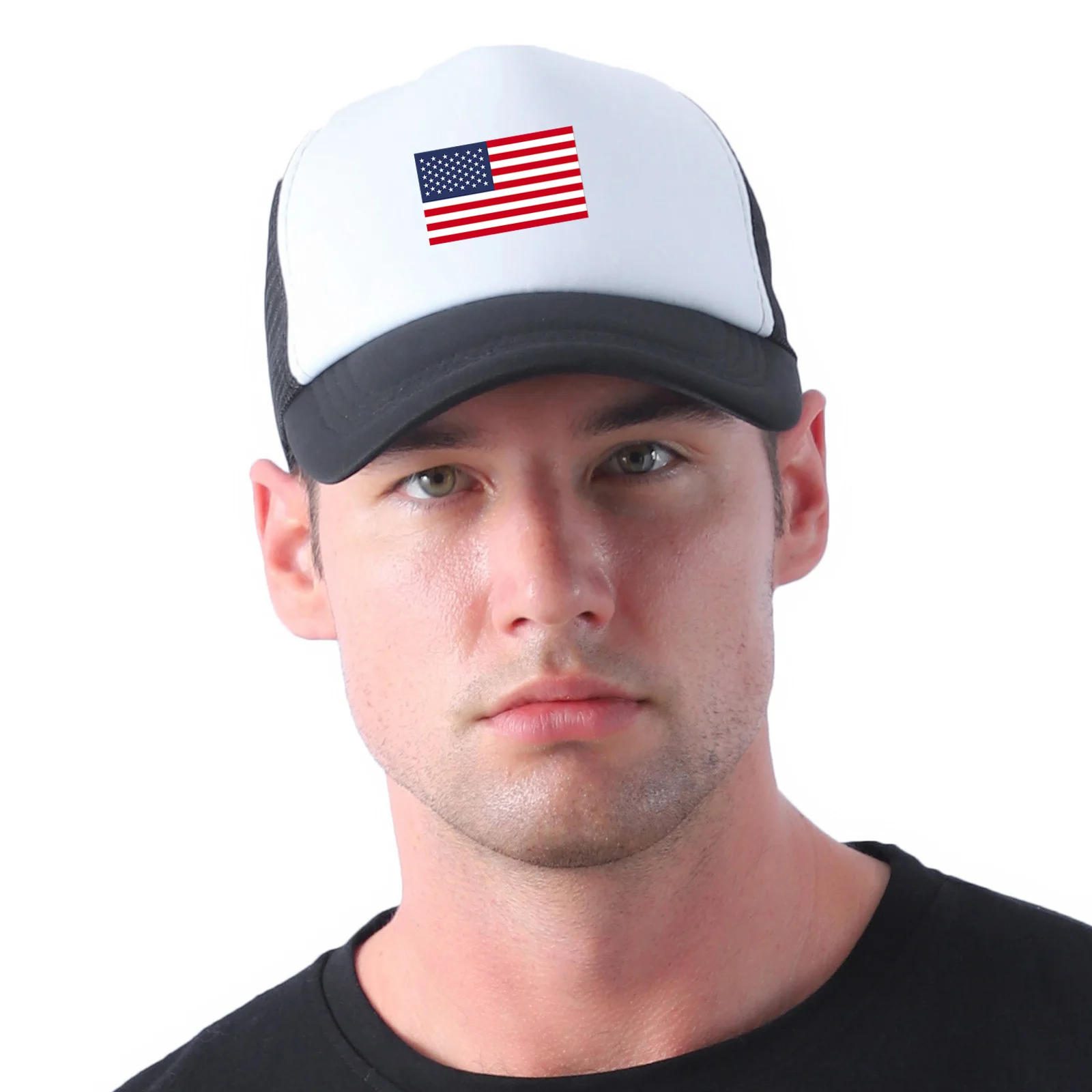 Mens Trucker Hats Spring Summer USA Flag Breathable Mesh Net Baseball Caps Women Travel Advertising Snapback Cap Dad Cap