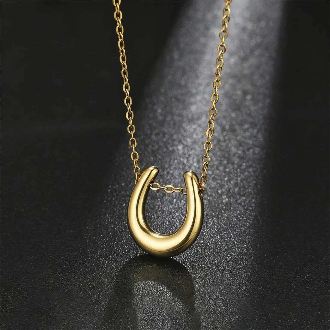 U-shaped horseshoe stainless steel geometric necklace women's party accessory birthday gift