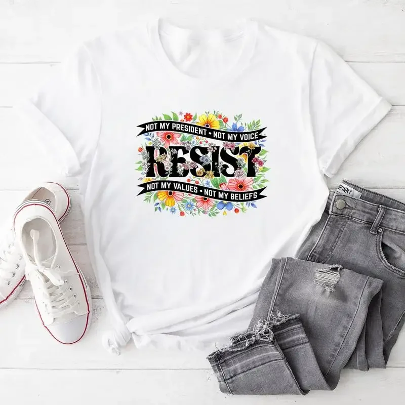 Political Protest Resistance Not My President Floral T Shirt