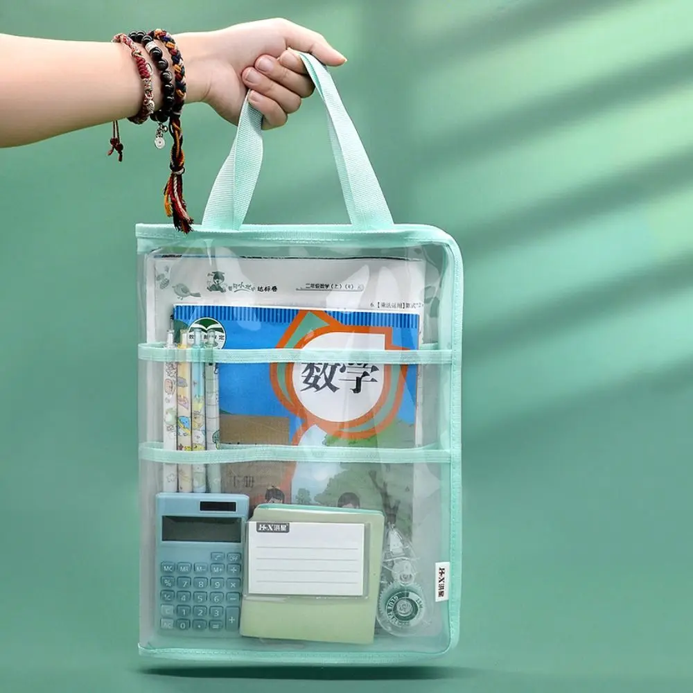 Visible Test Paper Storage Bag A3 Large Large Capacity Transparent A4 Handbag Waterproof Dustproof File Folder Bag Travel