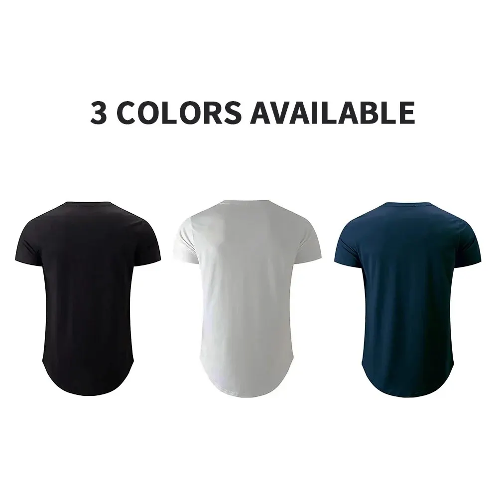 V Neck T Shirts Men Short Sleeve Casual Tee Shirts Mens Summer Lightweight Arc Hem Classic Solid Color Vneck Tshirts