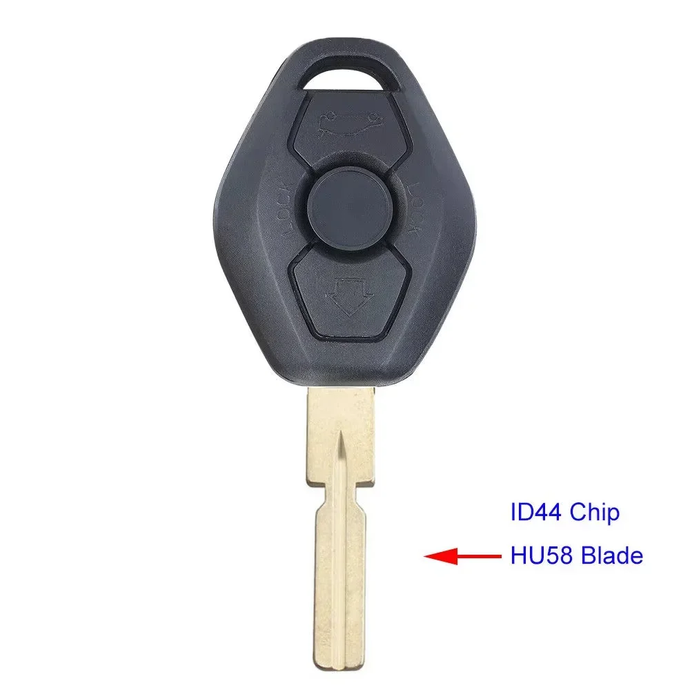 For 2000 2001 2002 2003 E38 E39 E46 BMW Z Z3 3 5 6 7 Series EWS System Remote Key 3 Buttons HU58 Blade 7935 Chip ID44