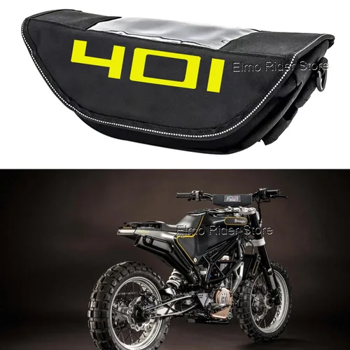 Bolsa de viaje impermeable para manillar de motocicleta, bolsa de almacenamiento con pantalla GPS, para Husqvarna Svartpilen401 Vitpilen401 2023