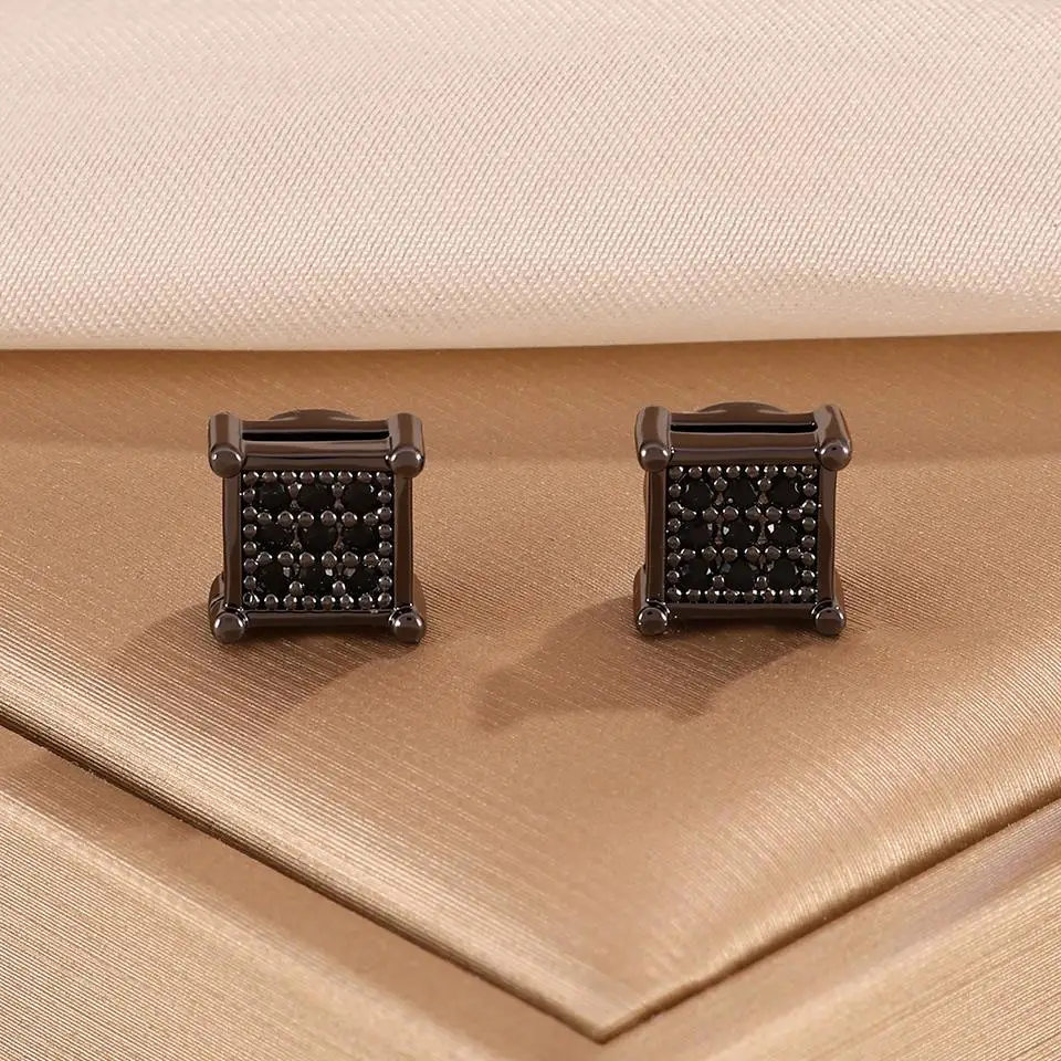 ZAKOL Glänzender CZ-Magnet-Ohrclip, quadratisch, rund, ohne Piercing, Ohrstecker, Punk-Party-Schmuck, Geschenk, Unisex, für Männer und Frauen – Detail 14