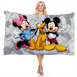 Mickey Minnie Mouse 3D Print Beach Towel Beach Mat Sand Free Fast Drying Bathroom Bath Towel Kids Shower Washcloth Gift