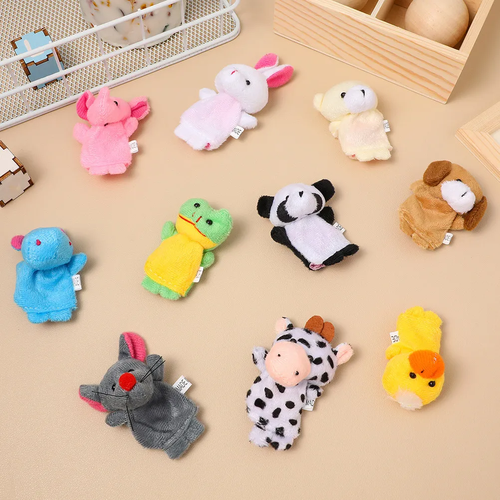 

10Pcs Lovely Animal Finger Puppets Reusable Long Lasting Fun Play Enhances Bonding Calms Baby Emotions Animal Finger Puppets