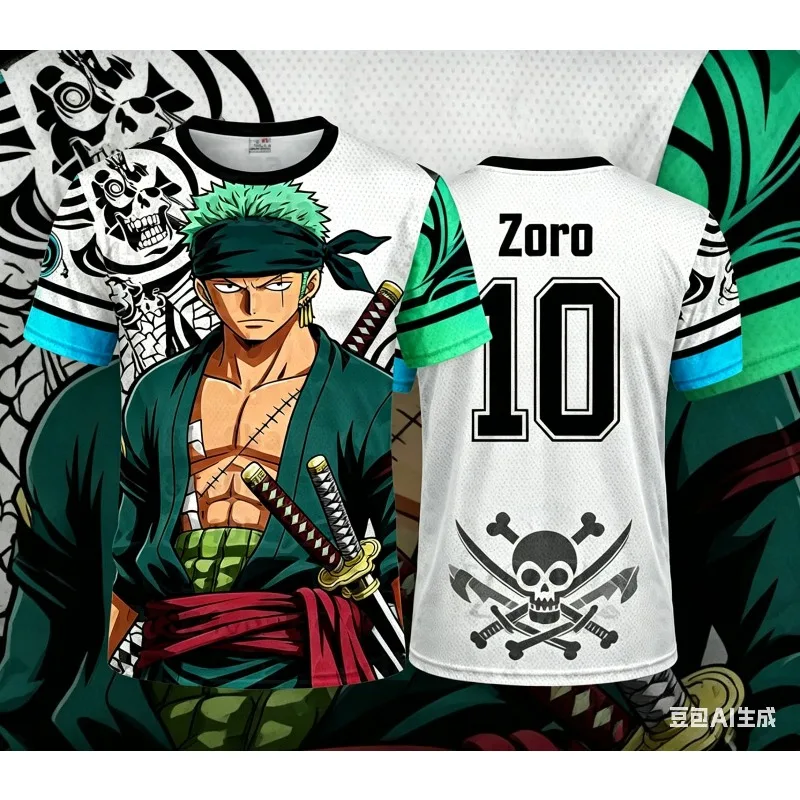 2025 New Anime One Piece Luffy Special Edition Football Jersey T-shirt Kids Football Special Jersey Kit Mens/Womens Sports Shirt