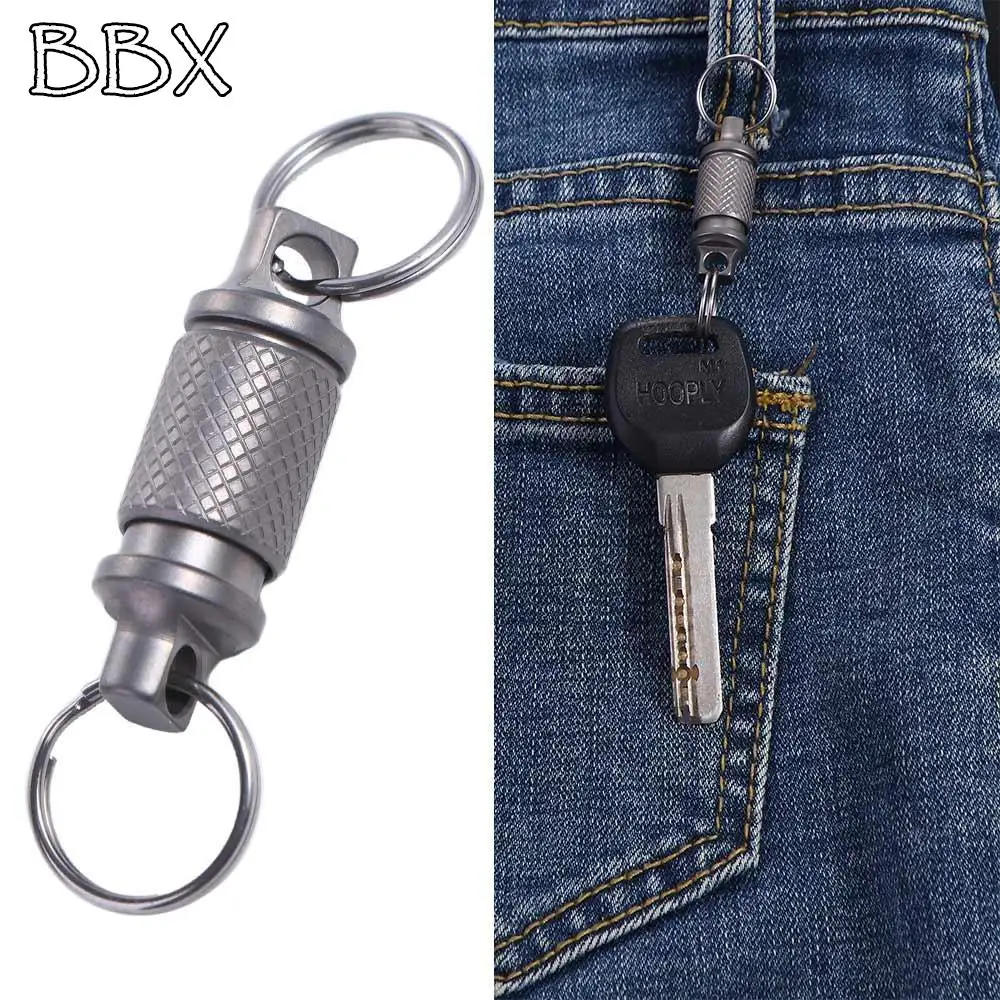 

Detachable Titanium Alloy Keychain 360 Degree Rotation Portable Car Keychain Easy To Use Without Tangling Rotate Buckle Camping