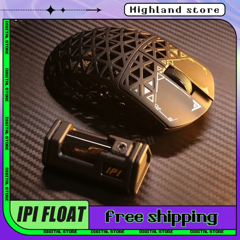 

Ipi Float Mouse Paw3395 3 режима Беспроводная мышь 8000 Гц Выдалбливают Углеродное волокно Легкие игровые мыши ipi88 Настроить подарки для геймеров