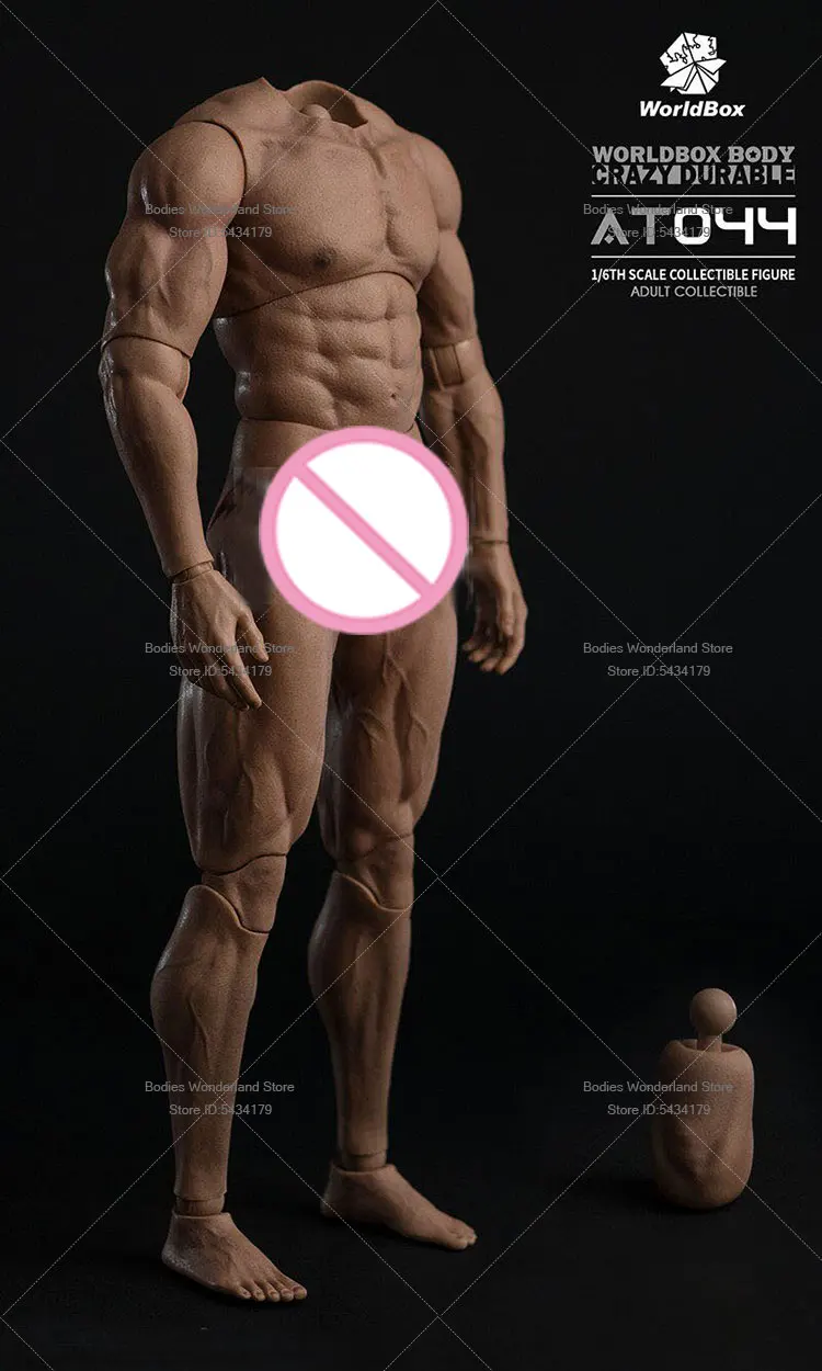 Worldbox AT044 1/6 Scale Male Soldier Super Flexible Without Neck Muscles Joints Body 12inch Durable Action Figure Doll